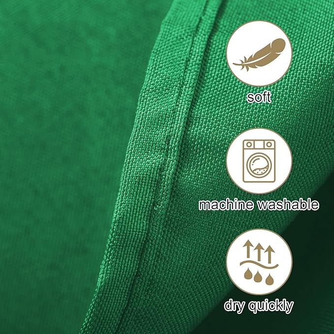Ascoza 2pack 132 Inch Emerald Round Tablecloth in Washable Polyester Fabric for Wedding/Banquet/Restaurant/Parties