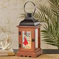 Decorative Candle Lantern, Brown Distressed Wood Memorial Gift