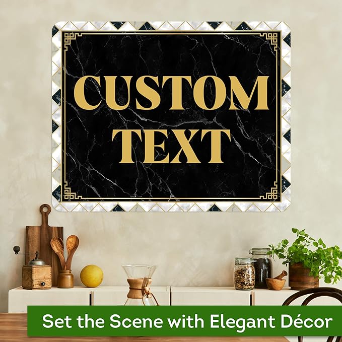 Custom Sign, Custom Street Sign, 11 Font Colors, 13 Font Styles, 4 Hole Options, 22 Sizes, 24x30 Inches, Rust Free DiBound, Fade Resistant, Made in USA by My Sign Center (Marble Tile)