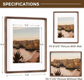 Wooden Picture Frames USA-Sourced Walnut Solid Wood, 11x14 – Natural