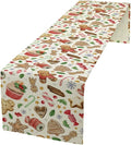 Christmas Table Runner, Christmas Gingerbread New Year Xmas Table Cloth Kitchen Dining Table Decoration for Home Party Decor 13x90 Inch