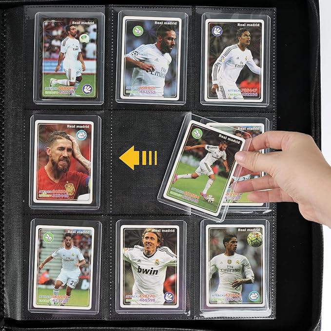 Toploader Binder,Holds 288 Toploaders,9 Pocket Double-Sided Top Loader Binders with Sleeves for 3 x 4'' Toploaders, Card Holder for Trading Cards or Sports Cards (Grey)