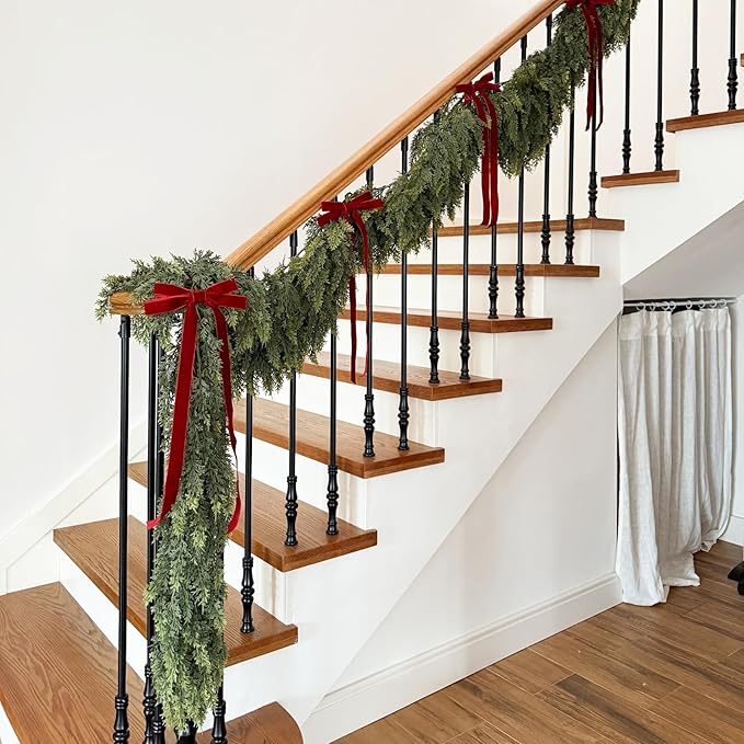 Garland - 9 Ft Green Artificial Cedar with Soft-Touch PE Foliage