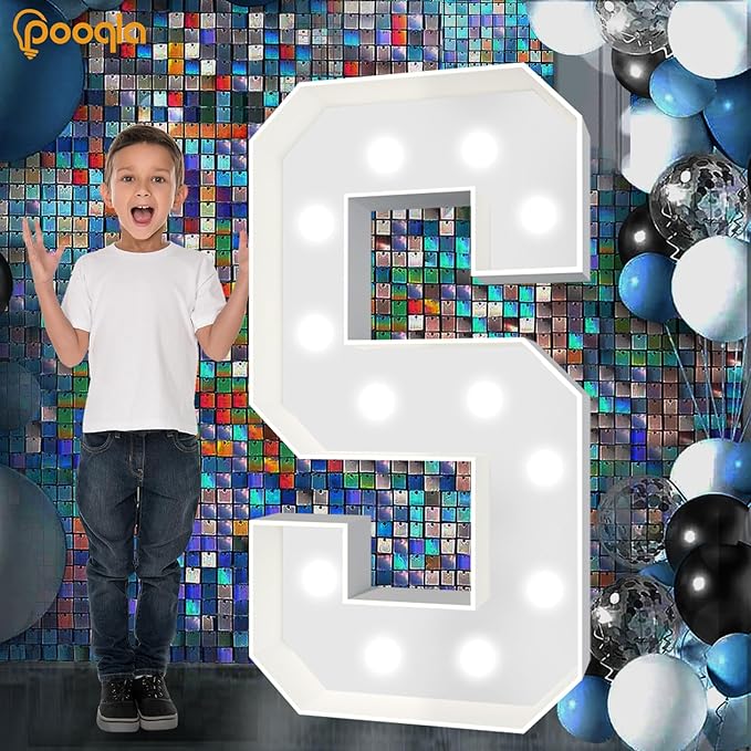 Decorations: 4 FT Light Up Mosaic Marquee Letter W, Warm or Cool White