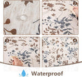 Rustic Tablecloth Classic Leaves Printed Linen Fabric Table – Brown