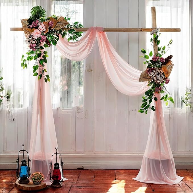 MDS Halloween Chiffon Draping Fabric - 1 Panel, 30" Wide x 75ft Long - Sheer Spooky Arbor & Canopy Drapery for Haunted House Backdrops, Party Ceilings, DIY Costumes & Themed Events - Dusty Rose