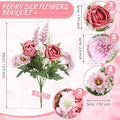 Wedding Silk Flowers Fake Silk Flowers Faux Bouquet Hydrangea, 8 Pcs