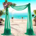 MDS Halloween Chiffon Draping Fabric - 2 Panel, 30" Wide x 100ft Long - Sheer Spooky Arbor & Canopy Drapery for Haunted House Backdrops, Party Ceilings, DIY Costumes & Themed Events - Emerald Green