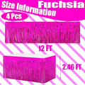 29x108 Inch Metallic Foil Fringe Tinsel Table Skirts, 4 Pack