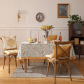 Patdrea Designer Vintage French Rectangular Tablecloth, Floral Birds