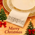 Disposable Napkins, 200 Count Silver Paper Hand Towels