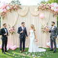 Champagne Backdrop Curtain Set, 8 Panels, Wrinkle-Free Fabric