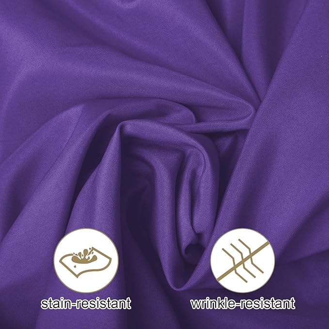 Ascoza 2pack 108 Inch Purple Round Tablecloth in Washable Polyester Fabric for Wedding/Banquet/Restaurant/Parties