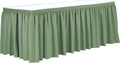 Ultimate Textile Pleat Polyester Fabric Table Skirt - Machine Washable Flame Resistant with Clips for Events, Weddings & Trade Shows, Cut & Sewn in Paterson, NJ - Sage, 17' Shirred Pleat