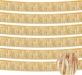 6 Pack 10 Feet Champagne Gold Foil Fringe Garland Metallic Tinsel Streamers Banner Wall Hanging Curtain Backdrop for Parade Floats, Birthday, Graduate, Mother's Day, Wedding Party Decoration