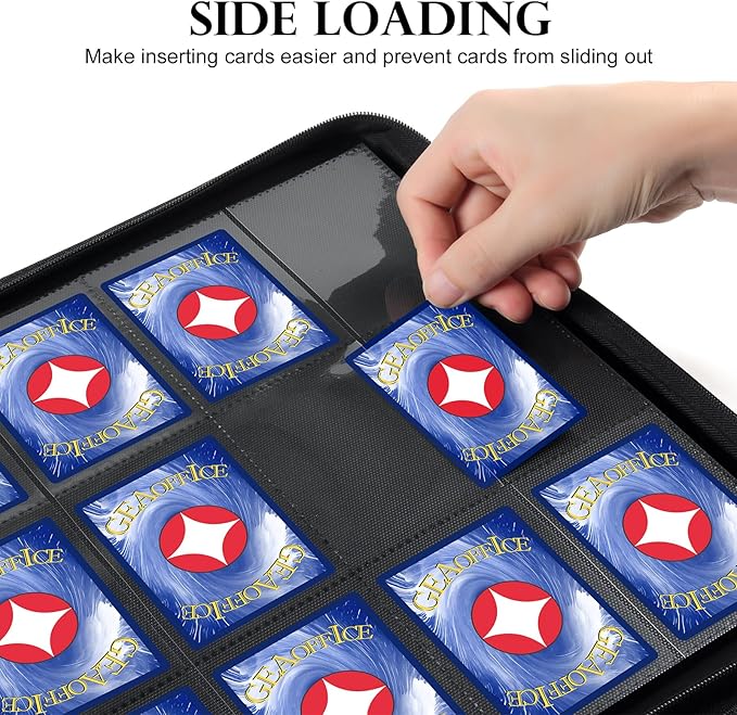 GEAoffice 12 Pocket Card Binder Side Loading Holds 720 Cards, Ringless Trading Card Collection Binder Album Folder for MTG, TCG, Game & Sports Cards, Non-PVC, Turquoise