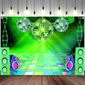 Dance Party Backdrop Retro 80s 90s Theme Stage Dance Ball Music Birthday Party Decoration DJ Photography Background 12 x 10 ft for Baby Shower Picture Photo Shoot Polyester Fabric, Red