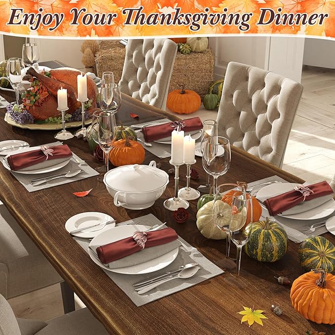 Remerry 8 Pcs Thanksgiving Napkin Ring Harvest Fall Leaf Pumpkin Holders Retro Alloy Metal Napkin Ring Buckle for Thanksgiving Wedding Table Supplies(Fruit and Vegetable)