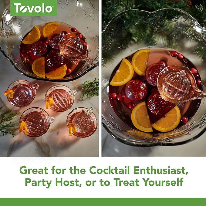 Ice Cube Molds, 4 Holiday Ornament Shapes with Silicone Lids