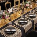 Plates Disposable, 175Pcs – Black, Heavy Duty Black and Gold Plastic