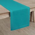Teal Table Runner Long, 72 Inches – Linen, 100% Pure Linen Hemstitch