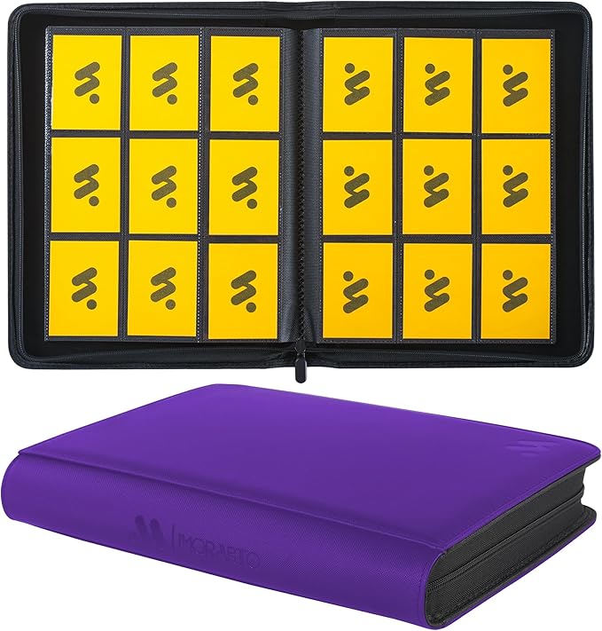 Card Binder 9 Pockets,Trading Card Binder Holds up to 864 Cards with 48 Sleeves,Zipper Card Holder Album Compatible with TCG Card/Game Cards/Sports Card
