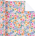 Kraft Floral Wrapping Paper Roll, 17 Inch X 9.8 Feet, Mini Roll