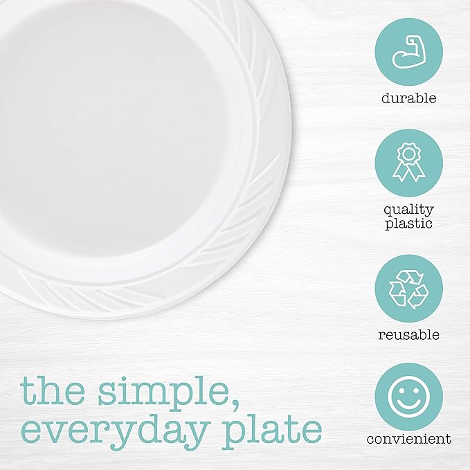 Plates, 800 Count, 6-Inch White Plastic, Disposable