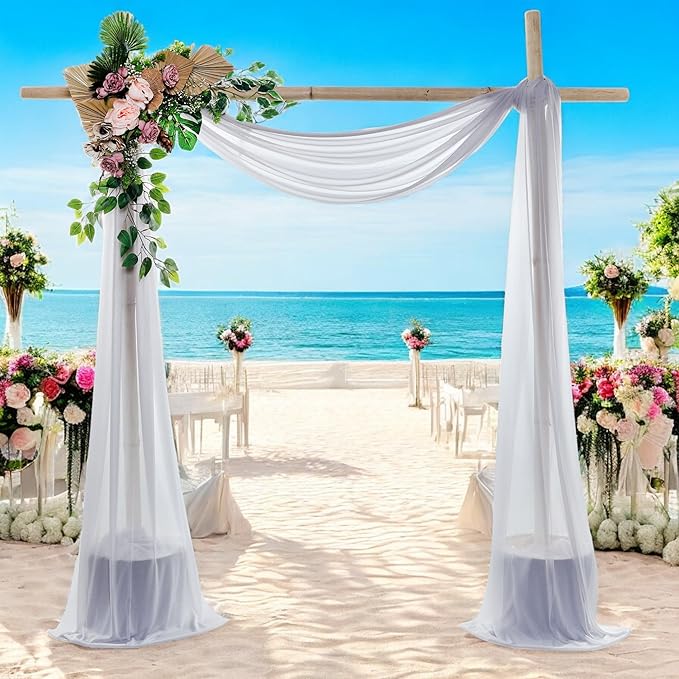 MDS Halloween Chiffon Draping Fabric - 1 Panel, 30" Wide x 20ft Long - Sheer Spooky Arbor & Canopy Drapery for Haunted House Backdrops, Party Ceilings, DIY Costumes & Themed Events - Cool Gray