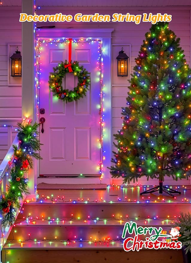 String Lights Solar Powered Outdoor 4-Pack 39ft Multicolor 120 LEDs Each
