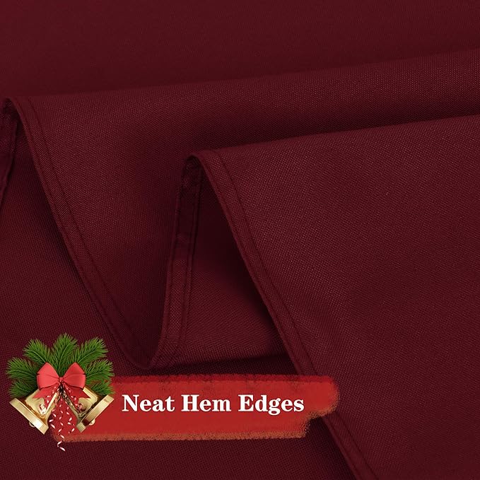 Round Tablecloths 90 Inch Burgundy Polyester 6 Pack