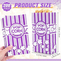 Paper Popcorn Bags Bulk 2 Oz Large Flat Bottom Boxes, 200 Pcs