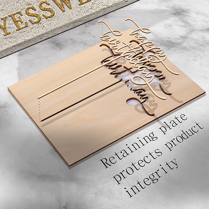 Birthday Cake Topper, Basswood Happy Birthday Sign, 8 x 7 Inch