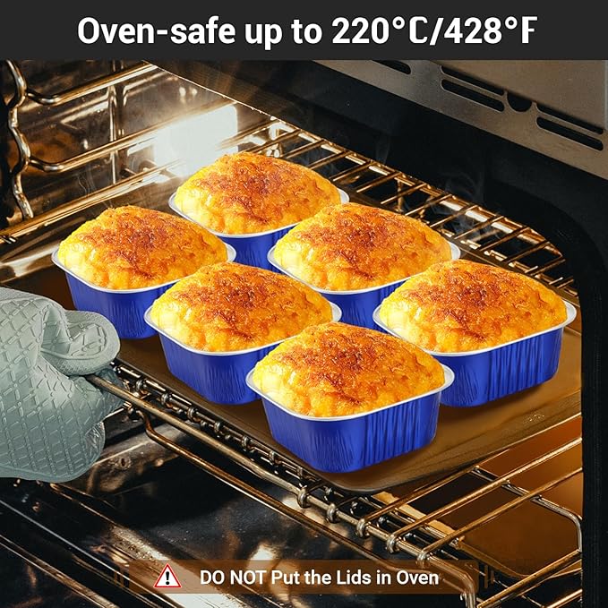 Baking Cups in Royal Blue, 50 Count Aluminum Foil Dessert Ramekins