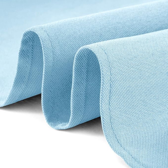 Tablecloths, 120-Inch Round Baby Blue Stain-Resistant Polyester
