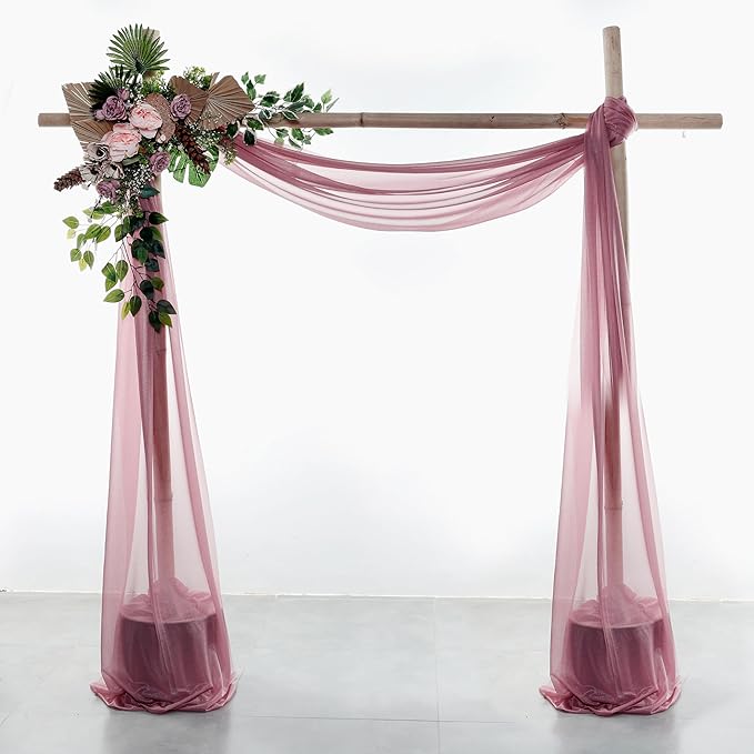 Backdrop Fabric Panels, Sheer Mauve Chiffon, 2 Pack 30 x 100 ft