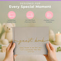 Guest Book for Parties with Vegan Leather Cover and 110 Lined Pages