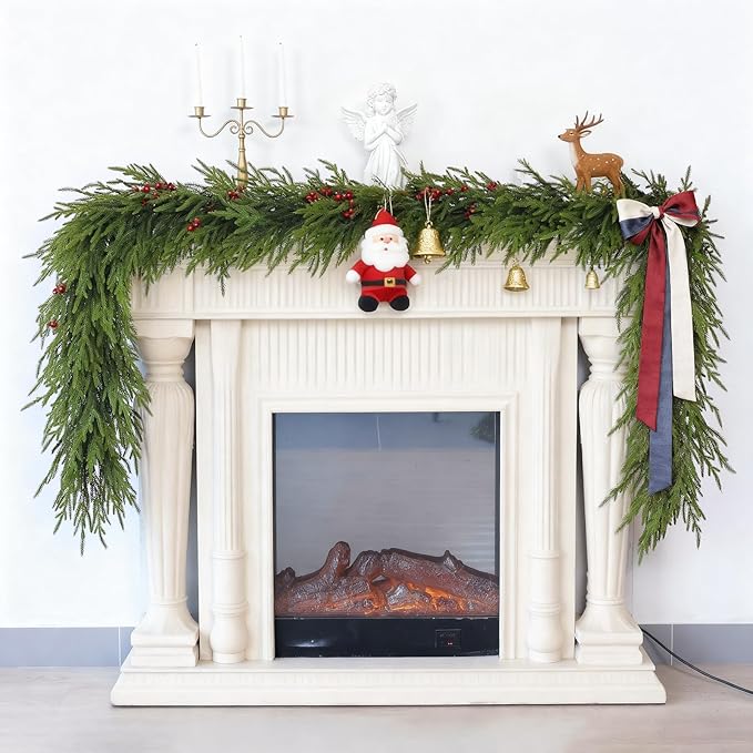 Garland, Norfolk Pine Style, 9 ft Green Artificial Holiday Greenery