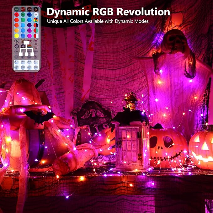 Indoor String Lights - 100 LED Color Changing Fairy Lights, 33 Ft Music Sync