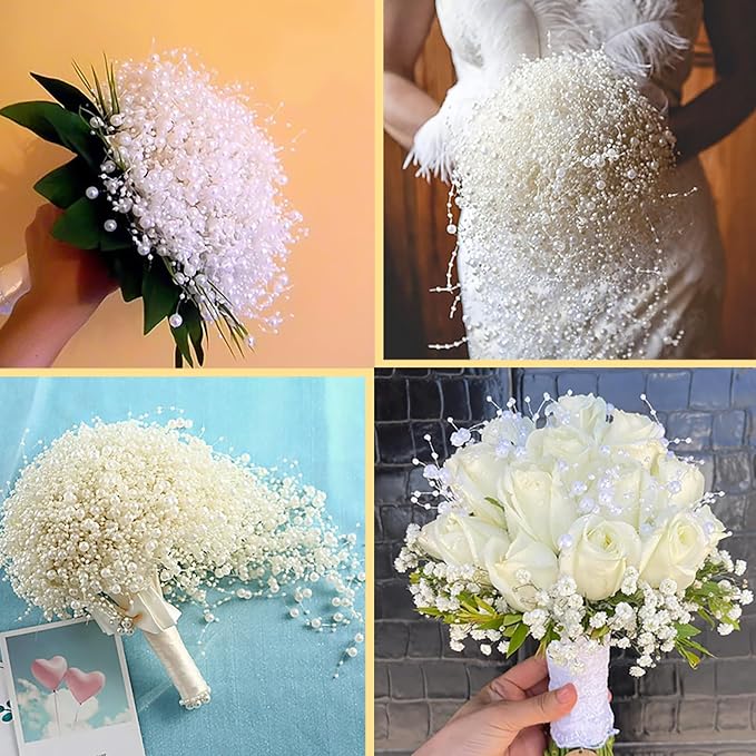 100 PCS Artificial Floating Beads for Centerpieces Vases, Light Pink 8+3mm String Beads for Wedding Party Faux Pearl String for Decorating, String Pearls for Crafts Vase Filler