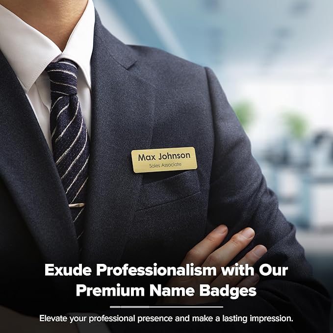 Name Tag, Magnetic Name Tags, Personalized Name Tags, 1" x 3", Durable Engravable Impact Acrylic Material, Made in The USA by My Sign Center (Classic Rectangle)