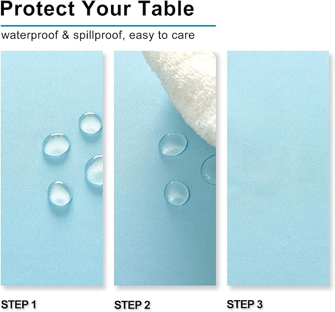 Hiasan Square Tablecloth - Spillproof and Waterproof Washable Table Cloth for Dining Room Kitchen Birthday Party, 30 x 30 Inch, Sky Blue