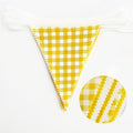 Plaid Checkered White Pennant Banner Fabric Gingham, 32Ft – Yellow