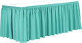 Ultimate Textile Pleat Polyester Fabric Table Skirt - Machine Washable Flame Resistant with Clips for Events, Weddings & Trade Shows, Cut & Sewn in Paterson, NJ - Caribbean, 14' Shirred Pleat