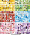 6 Sets Washi Stickers Set Cute Aesthetic Sticker Book, 300 Pcs