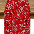 Paisley Table Runner, Boho Vintage Western Red Paisley Flower Print Table Runner for Kitchen Dining Table Wedding Holiday Party Decor, 13x120inch