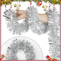 DECORA Tinsel Garland, 33 Feet – Silver