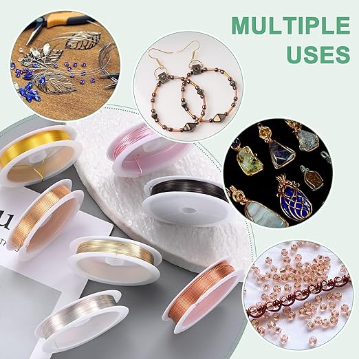 0.2 mm/32 Gauge Copper Wire for Jewelry Making, 82FT Copper Beading Craft Wire for Jewelry/Weaving/DIY Crafting/Planting, Color-Retaining [25M, Rose Gold]