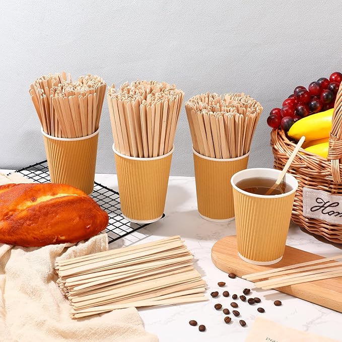 Drink Stirrers: 5000 Disposable Birch Wood Coffee Sticks, 7 Inch