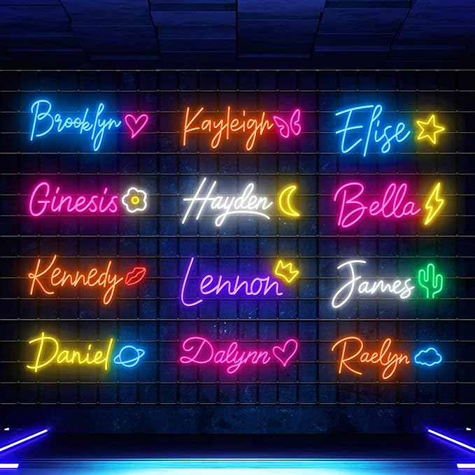 SELICOR Personalized Neon Signs Led Neon Signs Light for Bedroom Wedding Birthday Party Home Décor Custom Neon Sign Bar Store Logo Neon Sign (Optional 10" to 60")